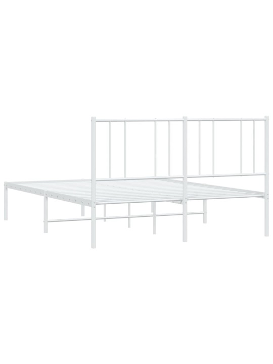 Gultas rāmis ar galvgali, balts metāls, 120x190 cm