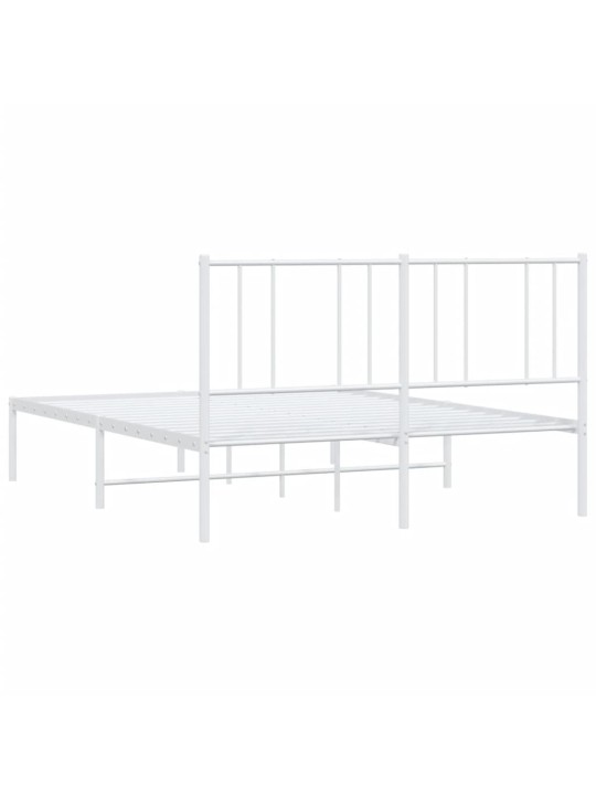 Gultas rāmis ar galvgali, balts metāls, 120x200 cm