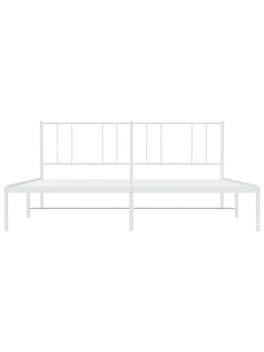 Gultas rāmis ar galvgali, balts metāls, 200x200 cm