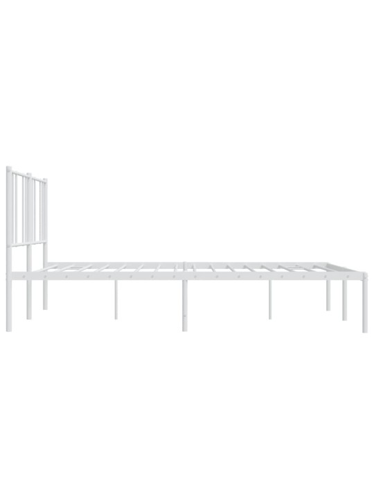 Gultas rāmis ar galvgali, balts metāls, 200x200 cm