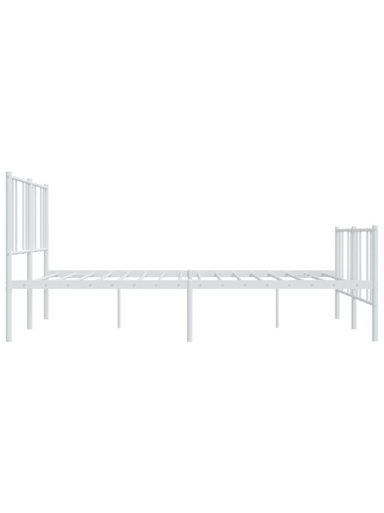 Gultas rāmis ar galvgali un kājgali, balts metāls, 200x200 cm