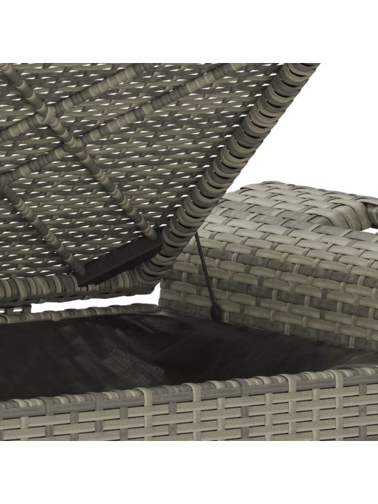 Dārza sols ar matraci, 116x46x57 cm, PE rotangpalma, pelēks