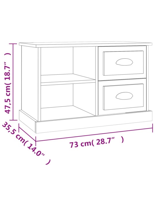 Tv skapītis, 73x35,5x47,5 cm, inženierijas koks, balts