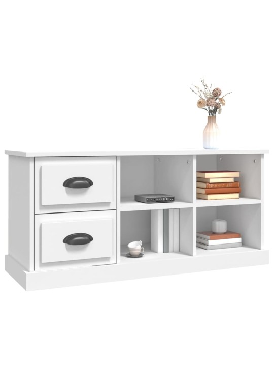 Tv skapītis, balts, 102x35,5x47,5 cm, inženierijas koks