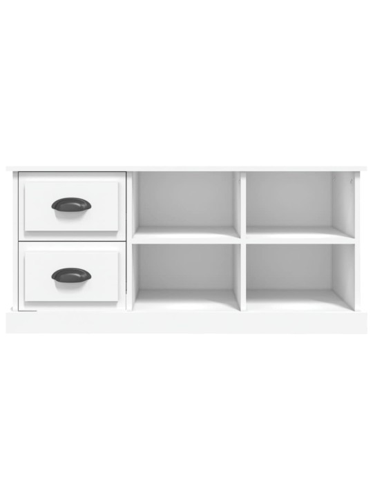Tv skapītis, balts, 102x35,5x47,5 cm, inženierijas koks