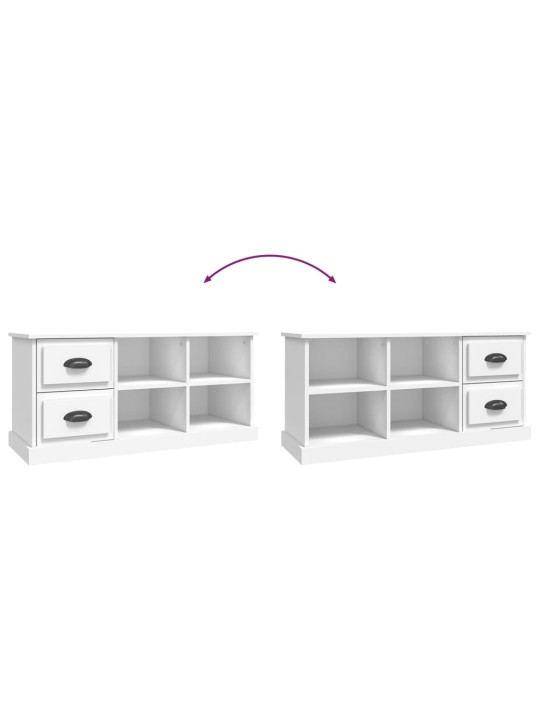 Tv skapītis, balts, 102x35,5x47,5 cm, inženierijas koks