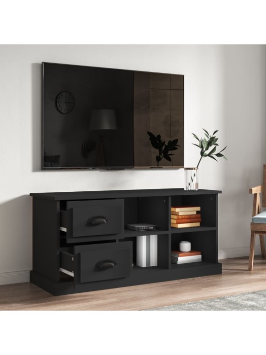 Tv skapītis, melns, 102x35,5x47,5 cm, inženierijas koks