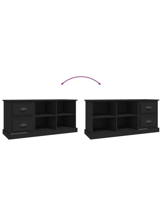 Tv skapītis, melns, 102x35,5x47,5 cm, inženierijas koks