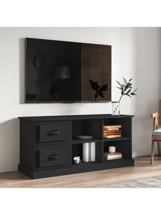 Tv skapītis, melns, 102x35,5x47,5 cm, inženierijas koks