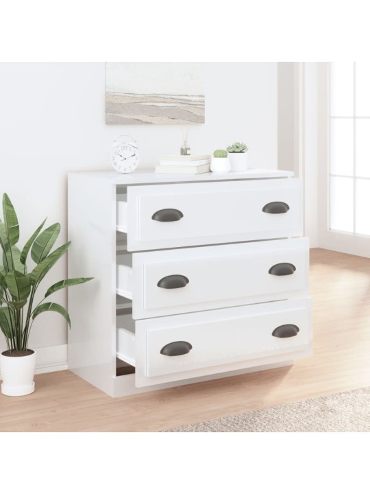 Kumode, spīdīgi balta, 70x35,5x67,5 cm, inženierijas koks