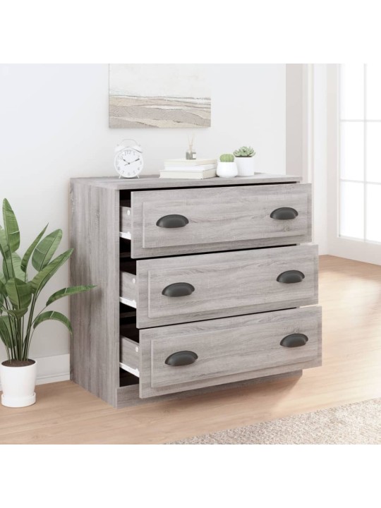 Kumode, pelēka ozolkoka, 70x35,5x67,5 cm, inženierijas koks