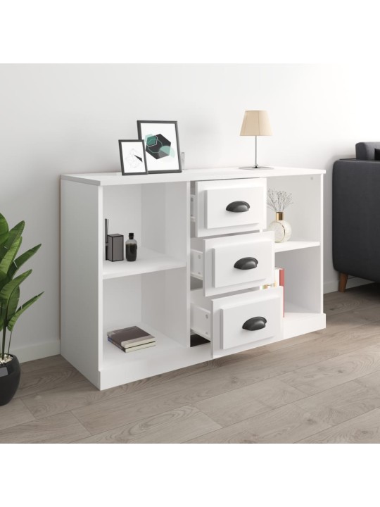 Kumode, spīdīgi balta, 104,5x35,5x67,5 cm, inženierijas koks