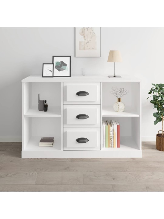 Kumode, spīdīgi balta, 104,5x35,5x67,5 cm, inženierijas koks