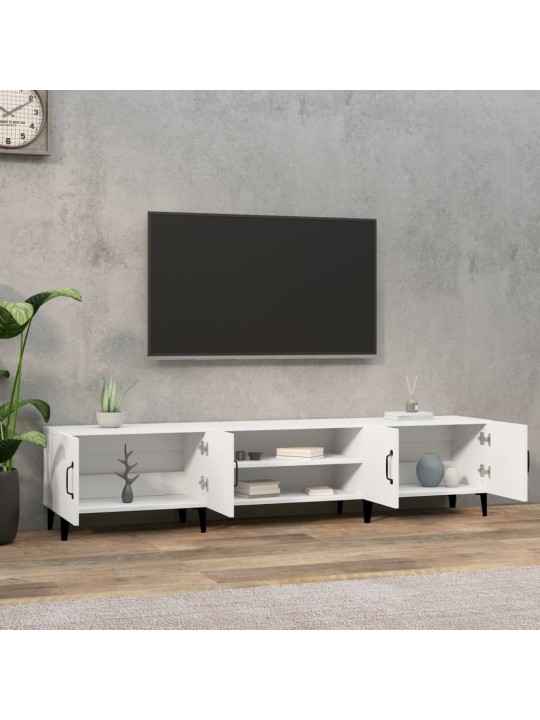 Tv skapītis, 180x31,5x40 cm, inženierijas koks, balts