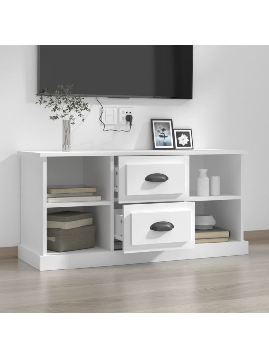 Tv skapītis, 99,5x35,5x48 cm, inženierijas koks, balts