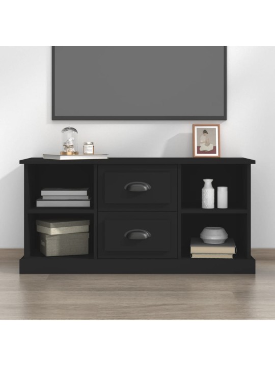 Tv skapītis, 99,5x35,5x48 cm, inženierijas koks, melns
