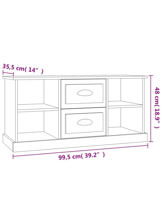 Tv skapītis, ozolkoka krāsa, 99,5x35,5x48cm, inženierijas koks