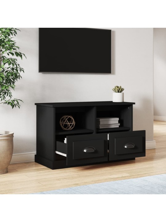 Tv skapītis, 80x35x50 cm, inženierijas koks, melns