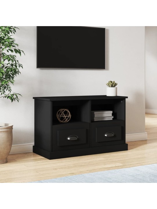 Tv skapītis, 80x35x50 cm, inženierijas koks, melns