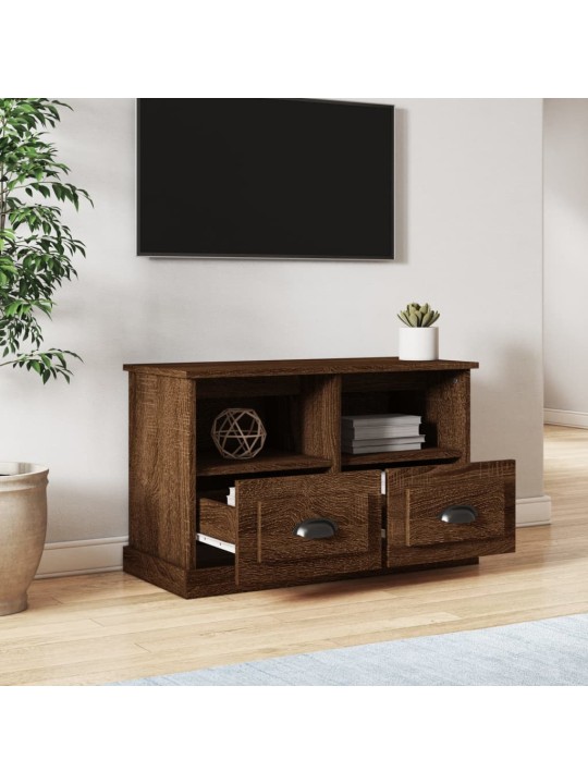 Tv skapītis, brūna ozolkoka, 80x35x50 cm, inženierijas koks