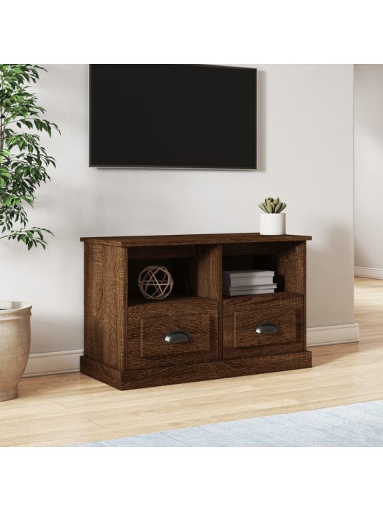 Tv skapītis, brūna ozolkoka, 80x35x50 cm, inženierijas koks