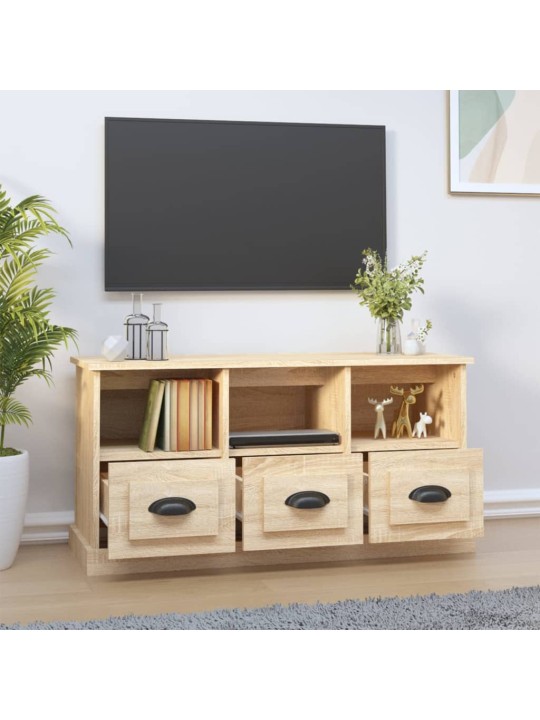 Tv skapītis, ozolkoka krāsa, 100x35x50 cm, inženierijas koks