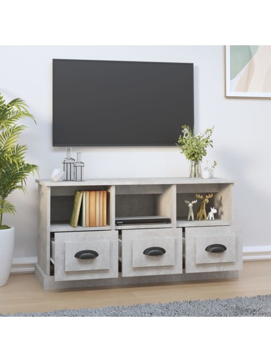 Tv skapītis, betona pelēks, 100x35x50 cm, inženierijas koks