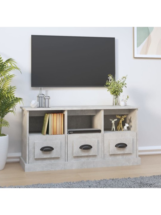 Tv skapītis, betona pelēks, 100x35x50 cm, inženierijas koks
