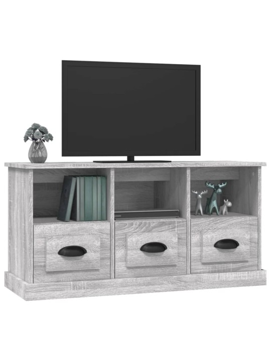 Tv skapītis, pelēka ozolkoka, 100x35x50 cm, inženierijas koks
