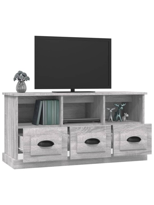 Tv skapītis, pelēka ozolkoka, 100x35x50 cm, inženierijas koks