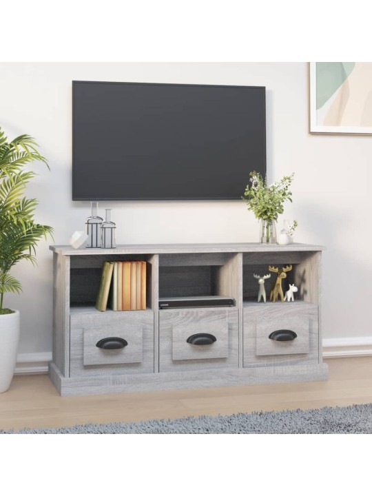 Tv skapītis, pelēka ozolkoka, 100x35x50 cm, inženierijas koks