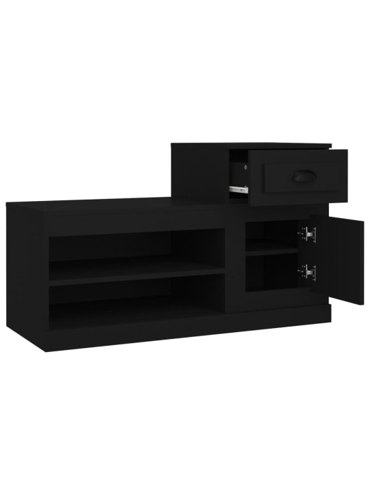 Apavu plaukts, melns, 100x42x60 cm, inženierijas koks
