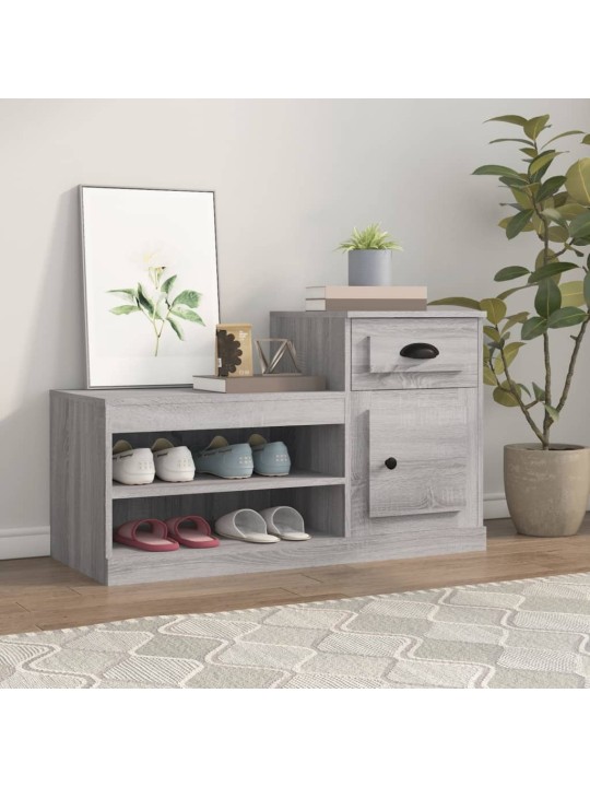Apavu plaukts, pelēks, 100x42x60 cm, inženierijas koks