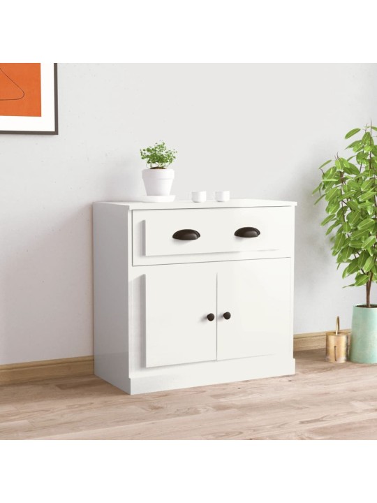 Kumode, spīdīgi balta, 70x35,5x67,5 cm, inženierijas koks