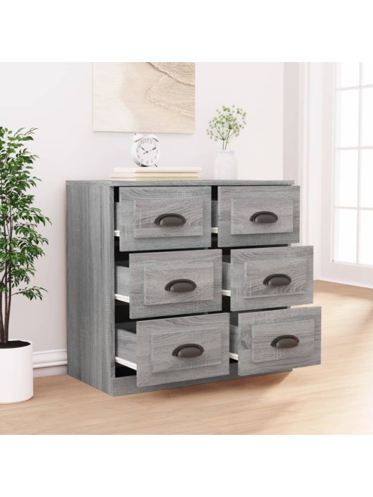 Kumode, pelēka ozolkoka, 70x35,5x67,5 cm, inženierijas koks