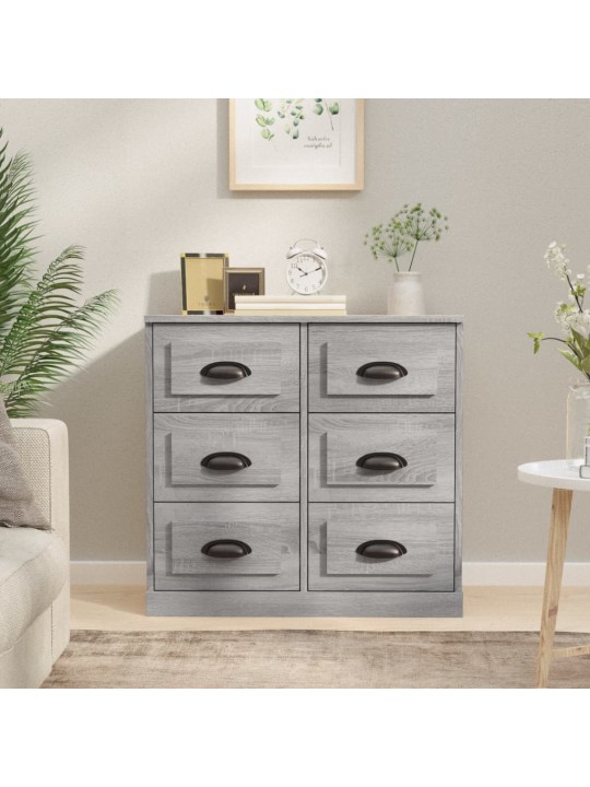 Kumode, pelēka ozolkoka, 70x35,5x67,5 cm, inženierijas koks