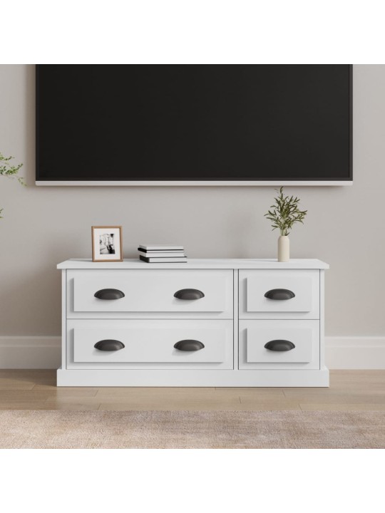 Tv skapītis, 100x35,5x45 cm, inženierijas koks, balts