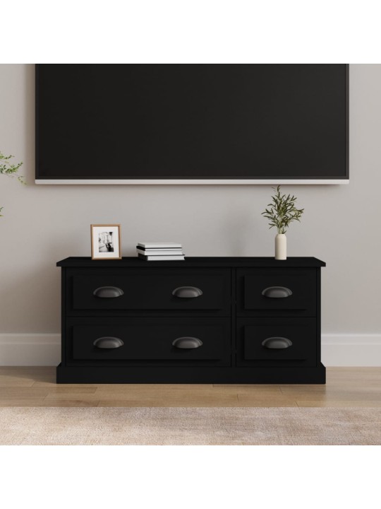 Tv skapītis, 100x35,5x45 cm, inženierijas koks, melns