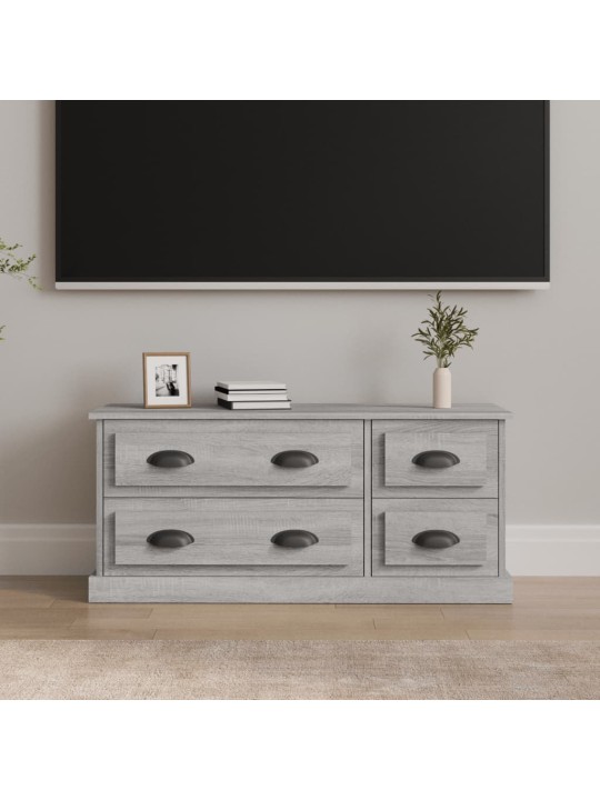 Tv skapītis, pelēka ozolkoka, 100x35,5x45 cm, inženierijas koks