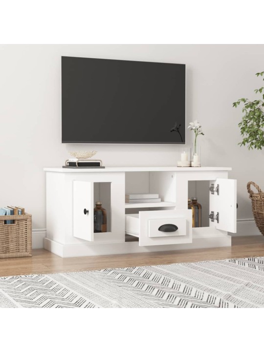 Tv skapītis, 100x35,5x45 cm, inženierijas koks, balts