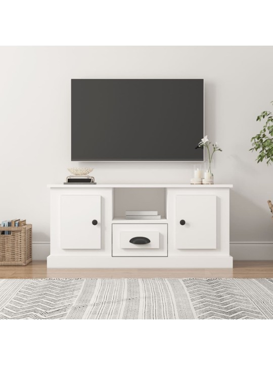 Tv skapītis, 100x35,5x45 cm, inženierijas koks, balts