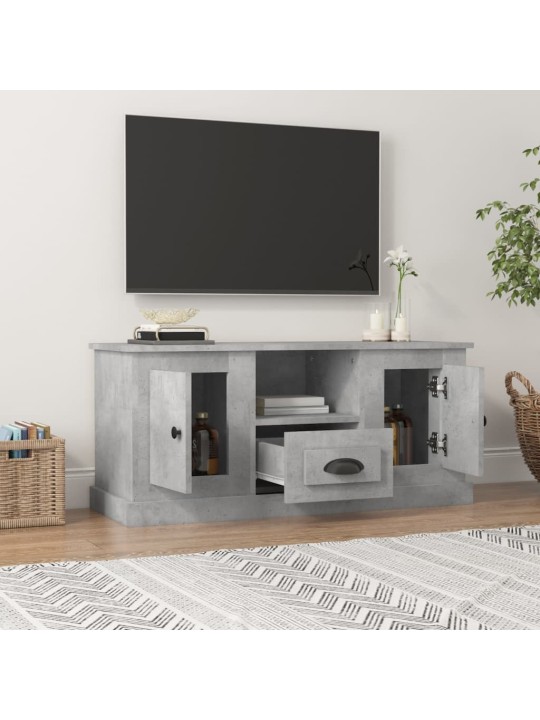 Tv skapītis, betona pelēks, 100x35,5x45 cm, inženierijas koks