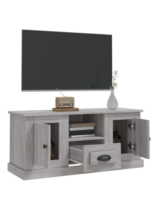 Tv skapītis, pelēka ozolkoka, 100x35,5x45 cm, inženierijas koks
