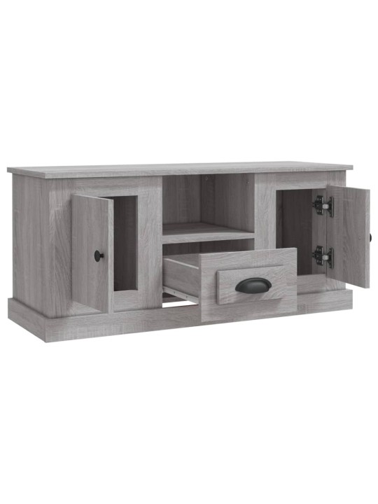 Tv skapītis, pelēka ozolkoka, 100x35,5x45 cm, inženierijas koks