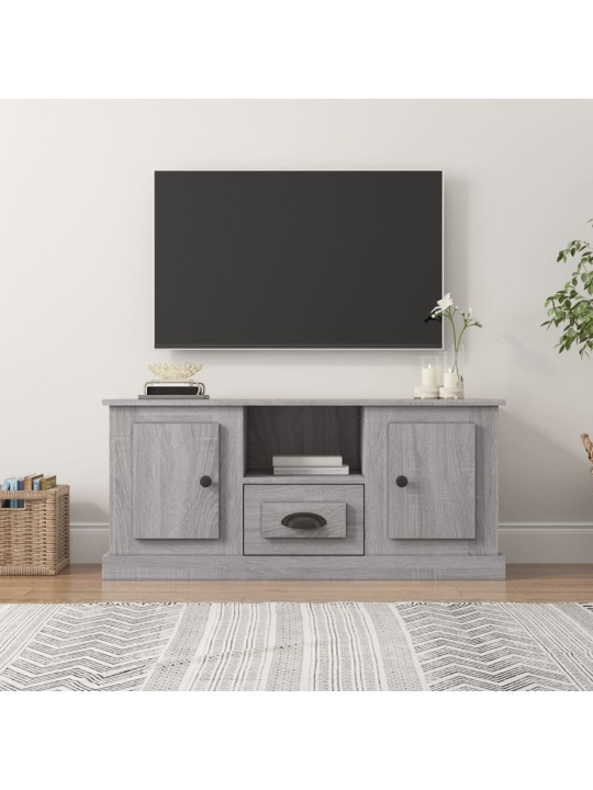 Tv skapītis, pelēka ozolkoka, 100x35,5x45 cm, inženierijas koks