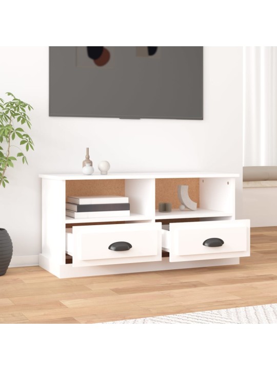 Tv skapītis, 93x35,5x45 cm, inženierijas koks, balts
