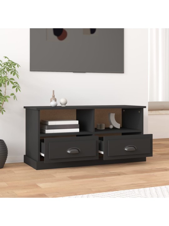 Tv skapītis, melns, 93x35,5x45 cm, inženierijas koks