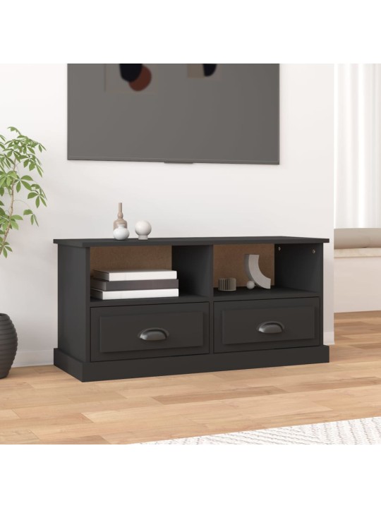 Tv skapītis, melns, 93x35,5x45 cm, inženierijas koks