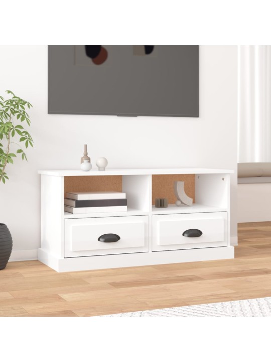 Tv skapītis, 93x35,5x45 cm, inženierijas koks, spīdīgi balts