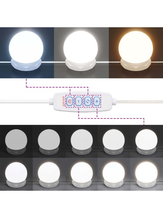 Spoguļgaldiņa komplekts, led, 90x50x132,5 cm, inženierijas koks